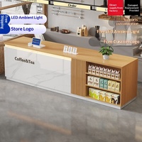 QT-250X Comptoir de caisse personnalisable YHSYT-2503 pour les magasins de thé au lait, d'aliments pour animaux et de supermarchés, design moderne et minimaliste avec rangement