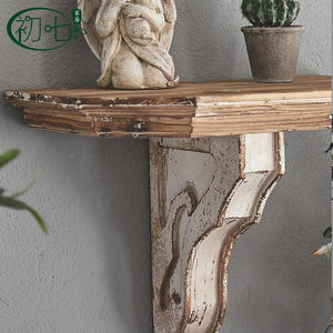 Expositor de Pared de Madera Rústica Estilo Americano Retro, Rectangular, Blanco, Decoración para Bodas y Hogar, Estante de Almacenamiento para Sala de Estar - Product Image 3