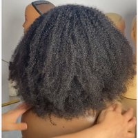 Perruque complète afro bouclée crépue en gros avec frange, perruques brésiliennes vierges entièrement faites à la machine en cheveux humains pour femmes