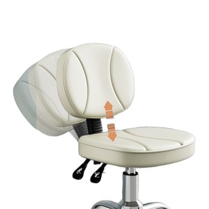 Sillón de Barbero Moderno de Cuero, Silla de Estilismo Ajustable con Ruedas para Salón de Belleza y Estudio - Product Image 6