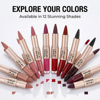 Vente en gros de rouge à lèvres double embout 2 en 1, crayon à lèvres, gloss liquide mat, logo personnalisé, marque privée, OEM