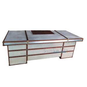 Mobili per la casa ufficio <span class=keywords><strong>scrivania</strong></span> in <span class=keywords><strong>metallo</strong></span> in alluminio <span class=keywords><strong>vintage</strong></span> vera pelle executive <span class=keywords><strong>scrivania</strong></span> con 6 cassetti di lusso <span class=keywords><strong>scrivania</strong></span> aviator - Product Image 2