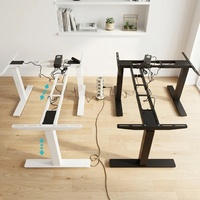 Base de bureau télescopique 3 positions assis-debout, à trois moteurs, silencieuse, électrique, réglable en hauteur, avec double poutre