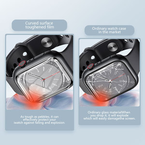 Caja de reloj de PC impermeable para <span class=keywords><strong>Applewatch</strong></span> Band 41mm 40mm 44mm 45mm caja de reloj curvada de vidrio templado para IWatch Series 8 7 <span class=keywords><strong>6</strong></span> SE 5 - Product Image 4