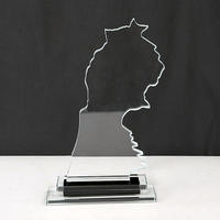 Trofeo de Cristal con Mapa de África, Impresión UV, Corte por Agua, Trofeos de Cristal