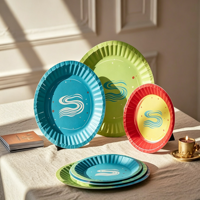 Assiettes jetables en papier écologiques de style moderne pour les fêtes et les réunions, vente en gros
