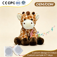 Peluche Girafe Personnalisée Douce et Moelleuse, Interagissante et Chanteuse, avec Module Sonore et Enregistrement, Mascotte Douce