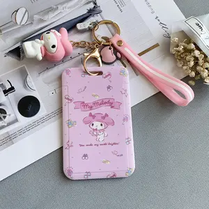 Wholesale Kawaii Key Ring My Melody Keychain Card ID Holder Anime Keychain Kuromi Cinnamoroll Keychain