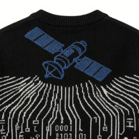 Pull-over en tricot personnalisé de luxe à col rond avec logo intégral, en coton de haute qualité, personnalisable OEM, pour homme
