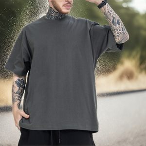 T-shirt en polyester 100 % tricoté, 250 g/m², col rond, coupe oversize personnalisée, brodé, écologique, respirant, séchage rapide - Product Image 2