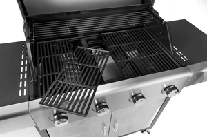 4-Pits Gasgrill, Hoge Kwaliteit <span class=keywords><strong>Trolley</strong></span> Draagbare <span class=keywords><strong>Trolley</strong></span>, Roestvrij Staal Bbq Grill Met Bijzettafel - Product Image 6