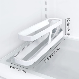 Wholesale Kitchen Organizer Plastic Trays Automatic Rolling <b>Storage</b> Rack Holder Fridge Dispenser Bin - Product Image 2