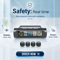 Système de surveillance de la pression des pneus (TPMS) pour voiture, alimenté par énergie solaire, avec 4 capteurs externes, écran LCD numérique, garantie de 6 mois, automobile