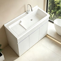 Nouvelle Armoire de Lavage Autonome 2026 avec Évier Intégré et Planche à Laver, Bassin Multifonctionnel pour Balcon et Salle de Bain Domestique