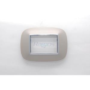 HA4804CR Axolute 3-Module Satin Silver Elliptical Plate Sets for Home Use by BTICINO LEGRAND Italy - Product Image 1