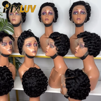 Perruque Pixie Cut en Cheveux Humains, Lace Front HD Sans Colle, Perruque Bouclée 13x4 en Cheveux Humains, Fournisseurs de Perruques