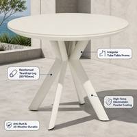 Table ronde d'extérieur en aluminium, design moderne breveté, imperméable, pour terrasse, mobilier de jardin adapté aux villas et aux hôtels