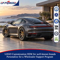 Jantes de course en alliage forgé concave Aerodisc en carbone bronze doré 20 21 pouces 5x130 de luxe en 2 pièces pour Porsche 911
