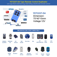 YET2237 433MHz Control Remoto Inalámbrico Universal Duplicador de Código Transmisor RF para Sistema de Seguridad y Puertas de Garaje