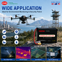 Baterai LiPo Drone 970.2Wh Kapasitas Ultra Tinggi 42000mAh 8C 23.1V untuk Fotografi Udara UAV Kustomisasi Plug