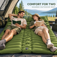 Matelas de couchage gonflable double, épais, en nylon TPU, avec pompe externe, portable, pour le camping et la sieste