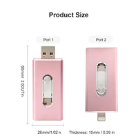 Clé USB 2.0 en alliage d'aluminium 2-en-1, nouvelle et la plus vendue, avec capacité de 1 Go à 256 Go et cryptage, garantie de 2 ans