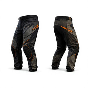 Men's Oxford-Cloth Paintball Pants With Knee-Protection Orange-<b>Trim</b> Black-Gray Design High Quality Custom Sublimated Paintball - Product Image 5
