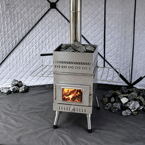 <span class=keywords><strong>Poêle</strong></span> <span class=keywords><strong>de</strong></span> sauna pliable portable en acier inoxydable 304, étanche, pour le camping en plein air, les voyages et les pique-niques, utilisable en toutes saisons - Product Image 1