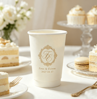 Gobelets en papier écologiques personnalisés de 12 oz à double paroi pour boissons chaudes à emporter et café, gobelets en papier jetables pour mariage