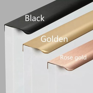 MLP41-nouveau matériel solide en alliage d'aluminium, profil de tiroir d'armoire en Aluminium, bord de doigt, poignée en or <span class=keywords><strong>Rose</strong></span> - Product Image 3