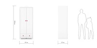 Garde-robe simple à deux portes et deux dessins, design minimaliste moderne, idéal pour la chambre d'un bébé et des enfants, nouveau produit
