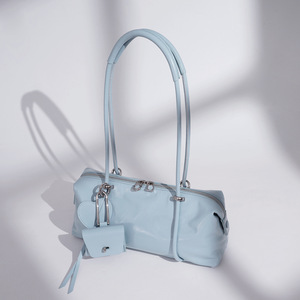 Sac à bandoulière en cuir véritable pour femme 2026, sac baril avec mini pochette, nouvelle mode, sac East West - Product Image 2