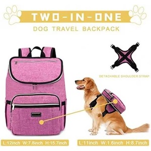 pets' travel bags - <b>Dog</b> Travel Kit with 2 <b>Collapsible</b> Silicone <b>Bowls</b>, 2 Food Containers, Multi-Use Pockets for Pet - Product Image 3