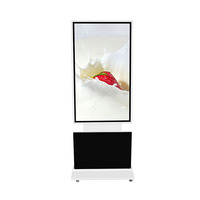 Écran LCD 55 pouces Wifi sur pied interactif numérique Android Totem rotatif Lecteur publicitaire