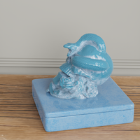 Brûleur d'encens en céramique en gros d'usine, support de fumée en céramique, brûleur aromatique bleu rustique en forme de crâne de serpent enroulé