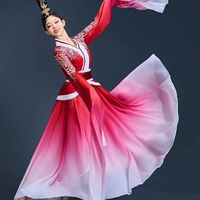Jupes tutu unisexes pour adultes à manches longues en polyester, costume de danse fluide de style chinois Han-Tang, couleurs nationales, danse classique