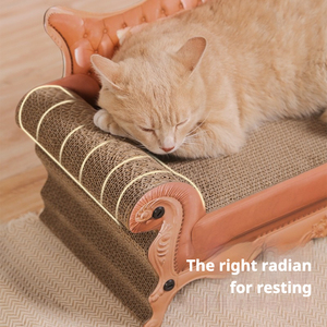 Kursi Sofa Kucing & Anjing Retro, Alas Garukan Kertas Bergelombang, Tempat Tidur Hewan Peliharaan, Perakitan Mudah, Penggunaan Dalam Ruangan - Product Image 3
