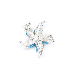 XILIANGFEIZI Broche de estrella de mar azul de gama alta estilo de dibujos animados Broche de cristal de traje de moda femenina de gama alta - Product Image 4