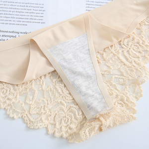 女性用パンティー低ウエスト女性下着,女性用ランジェリーファッションシームレス透明ソフトレースブリーフ - Product Image 6