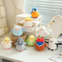 Porte-clés en peluche doux et miniatures : Oiseaux (Gris, Pingouin, Perroquet), Dodos – Super doux – Cadeau d'anniversaire