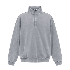 <span class=keywords><strong>Felpa</strong></span> pesante autunno/inverno con motivo a fiocchi di neve, stile retrò streetwear, con collo alto e mezza zip - Product Image 4