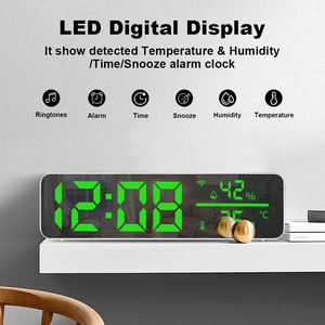 Réveil numérique WALE Tuya avec détecteur de température et d'humidité, fonction snooze, horloge de table, station météo, décoration d'intérieur - Product Image 3