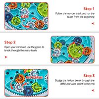 Jeu de labyrinthe spatial STEM en plastique pour enfants avec deux billes en acier et mécanisme à engrenages – Casse-tête stimulant pour les 2 à 4 ans