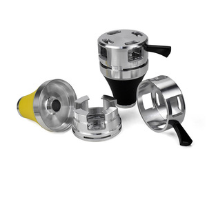 Wholesale Stainless Steel Silicone <b>Hookah</b> Bowl Head HMD 2 In 1 Carbon Coals Holder Smoke Shisha <b>Hookah</b> Accessories Set - Product Image 6