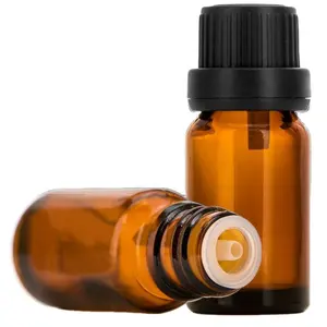 Dispensador de vidro âmbar para óleo essencial, garrafa de vidro para aromaterapia com orifício de 10ml e 15ml