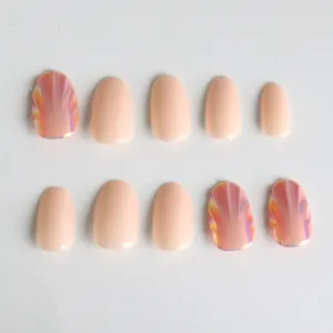 S069 24color+6accents plastic nail DIY decoration tool fashion nails fit with office lady