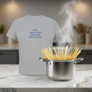 Guarda tus lágrimas para el agua de la pasta, camiseta divertida con meme, regalo cringe - Product Image 3