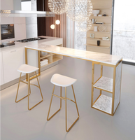 Table de bar et chaises de style nordique minimaliste moderne pour salon, table de bar de luxe légère avec cloison