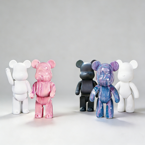 Figura de Acción de Oso Violento DIY Modelo de Ladrillo Kwa de Vinilo Oso Articulado en Blanco y Negro para Pintar Decoración del Hogar Regalo - Product Image 5