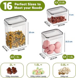 Transparent Rectangle PET <b>Plastic</b> Injection Molded Food <b>Storage</b> Jar Custom Logo Sealed Design Sustainable Kitchen Container - Product Image 3